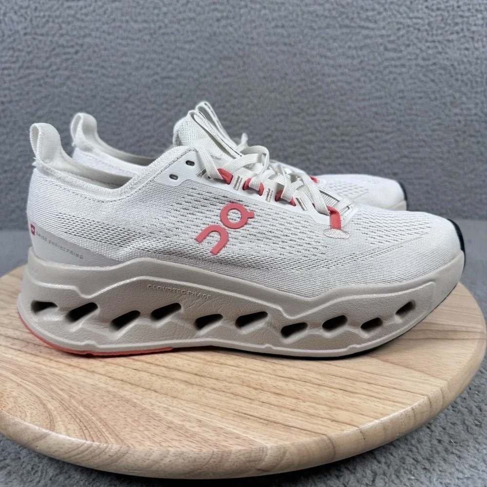 On Cloudsurfer Max Womens 10 Ivory Coral Road Running Shoes 3WF30223297